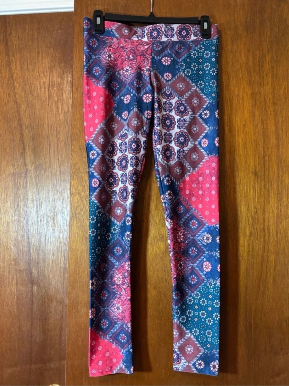 American Eagle Outfitters Girls' Patchwork Print Leggings - Pink & Blue